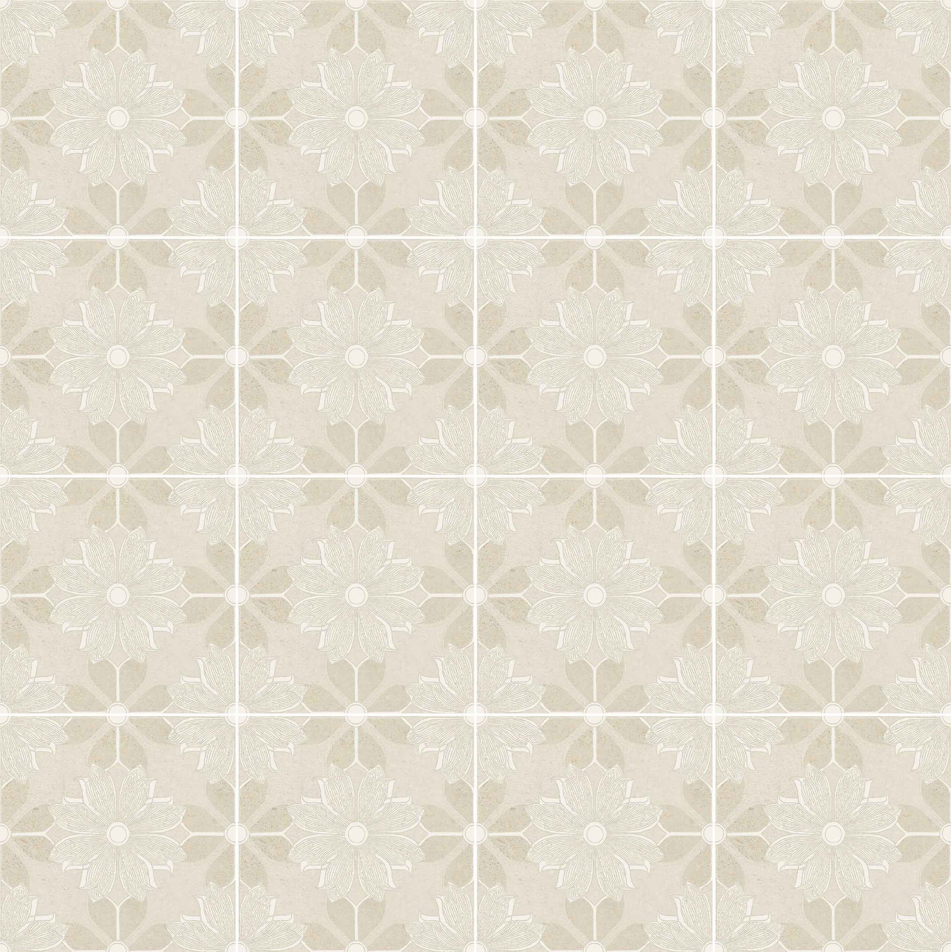 Flora Moda | 6"x6" Serena Porcelain Encaustic Look Floor & Wall Tile