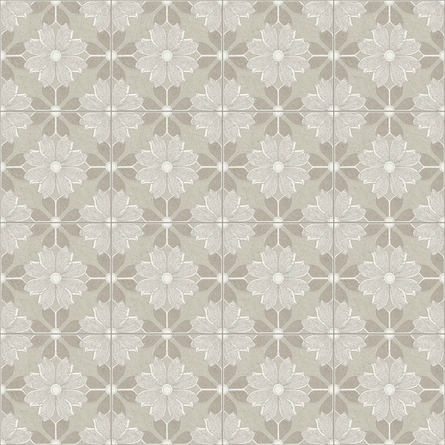 Flora Moda | 6"x6" Serena Porcelain Encaustic Look Floor & Wall Tile