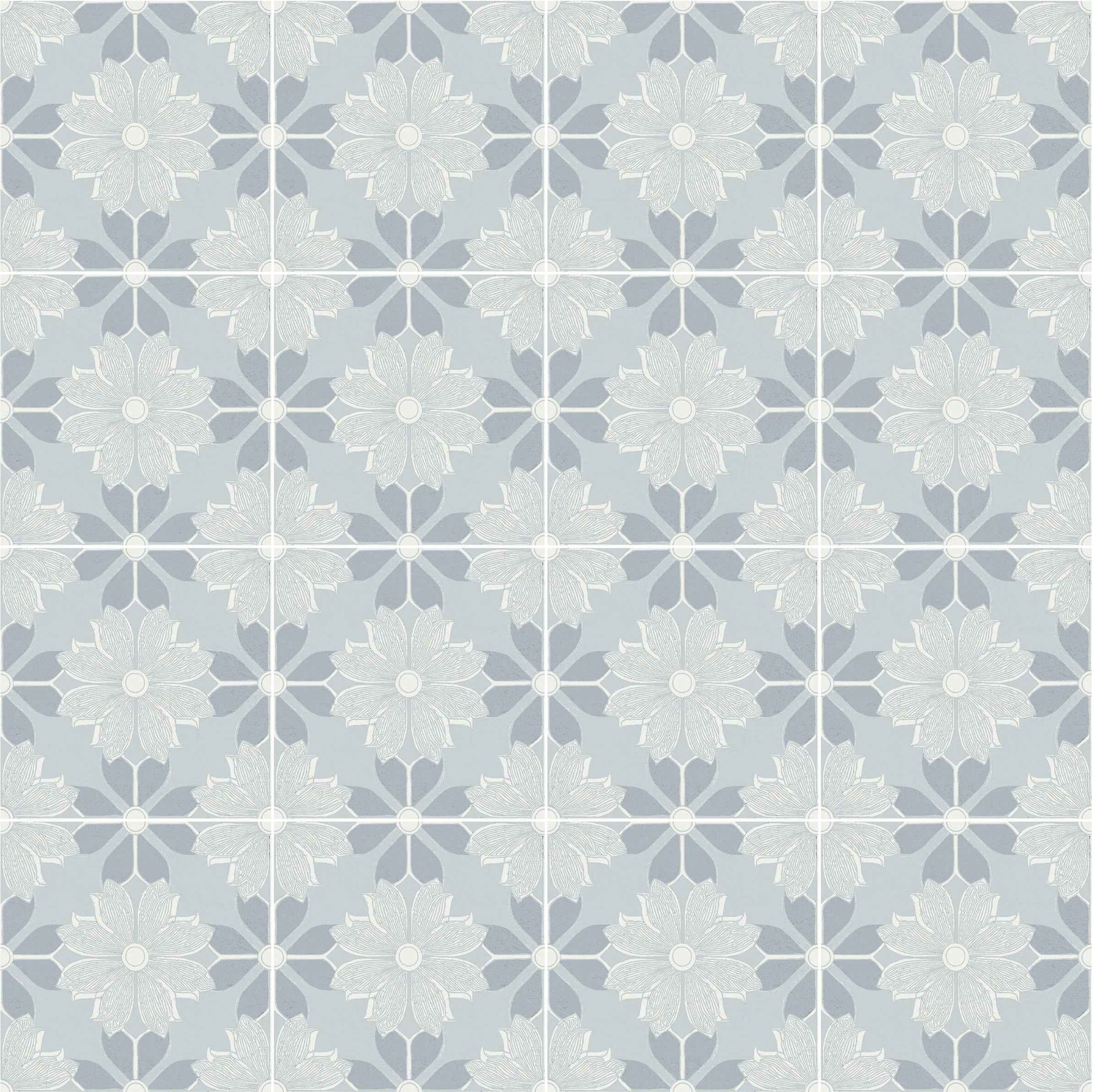 Flora Moda | 6"x6" Serena Porcelain Encaustic Look Floor & Wall Tile