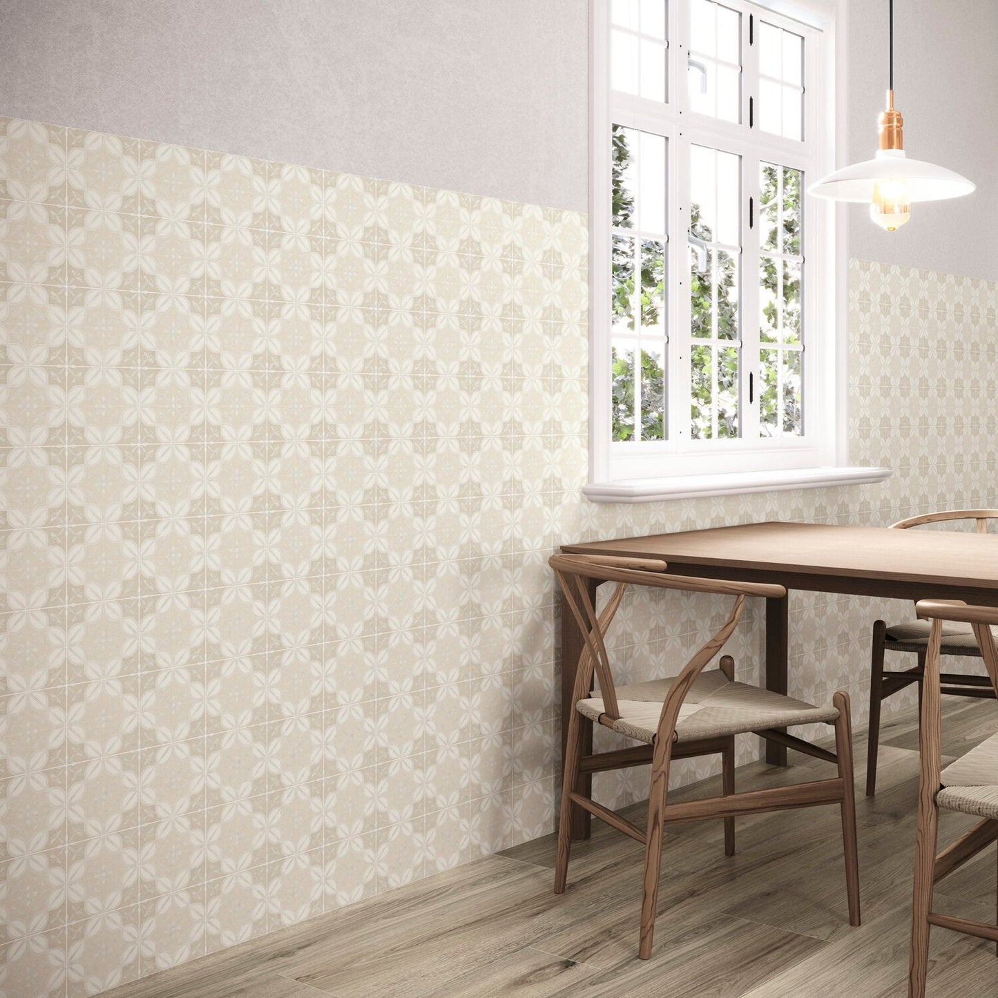 Flora Moda | 6"x6" Senda Porcelain Encaustic Look Floor & Wall Tile