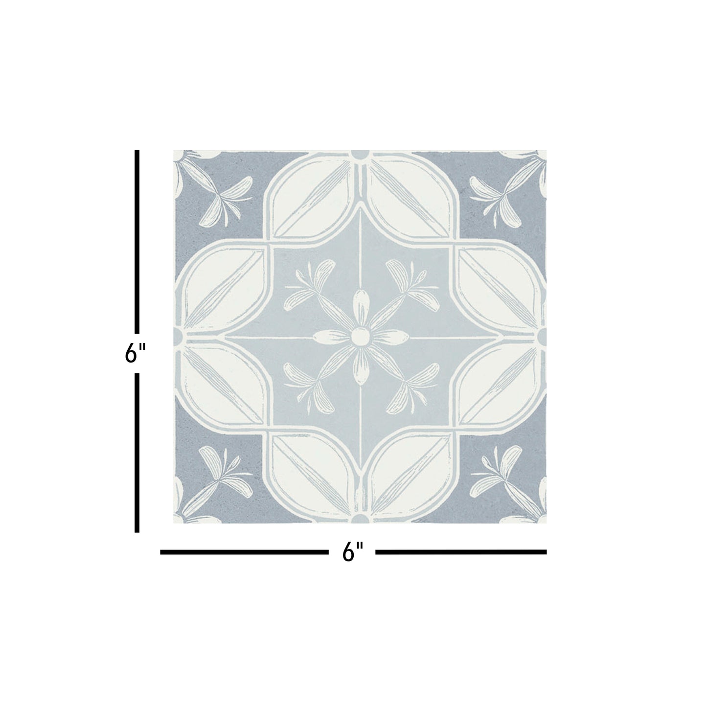 Flora Moda | 6"x6" Senda Porcelain Encaustic Look Floor & Wall Tile