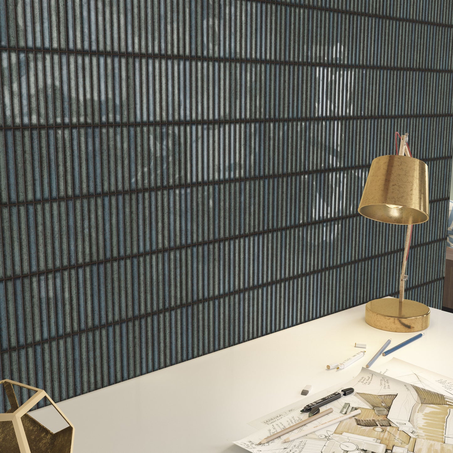 Karatsu | 4.5"x9" Fluted Porcelain Wall Tile