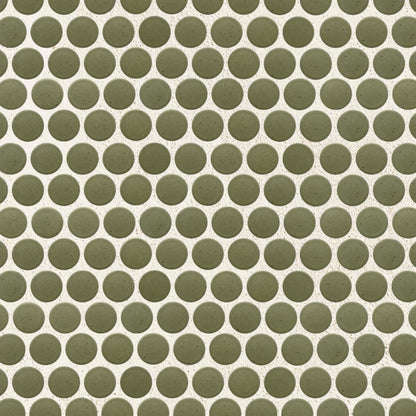Mid Century Mod | 1.25" Porcelain Penny Round Mosaic Tile