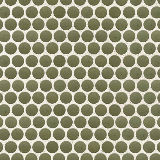 Mid Century Mod | 1.25" Porcelain Penny Round Mosaic Tile
