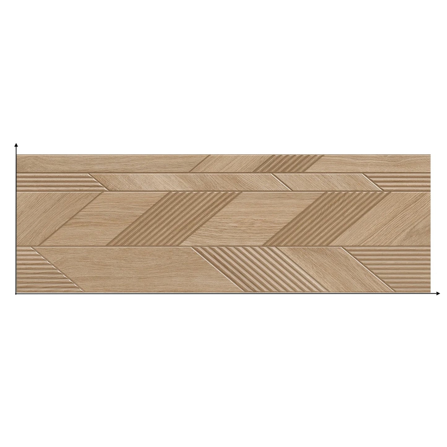 Dimensi | 12"x36" Ceramic Dark Oak Liner Deco Wall Tile