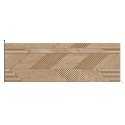 Dimensi | 12"x36" Ceramic Dark Oak Liner Deco Wall Tile