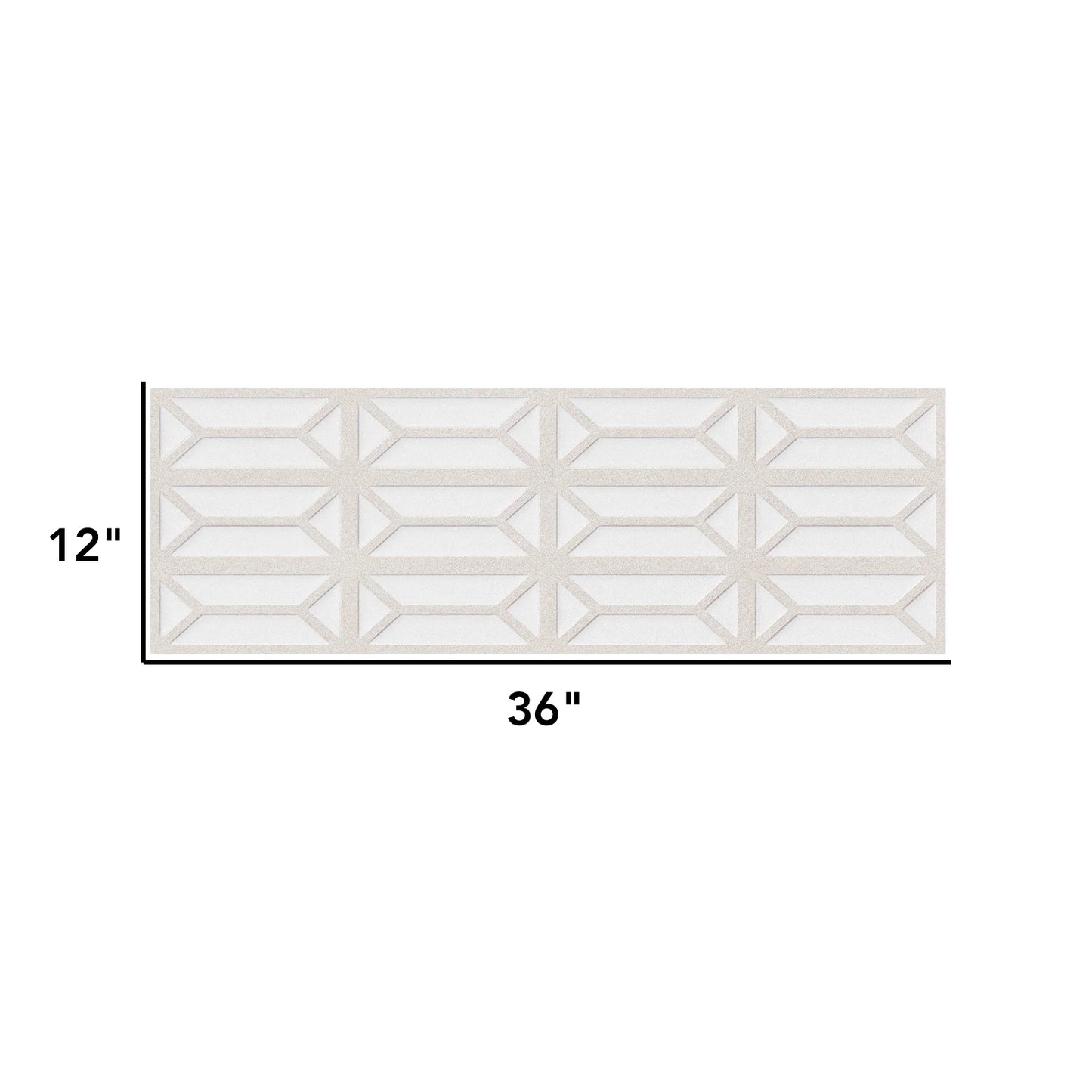Dimensi | 12"x36" Ceramic Ivory Bevel Deco Wall Tile