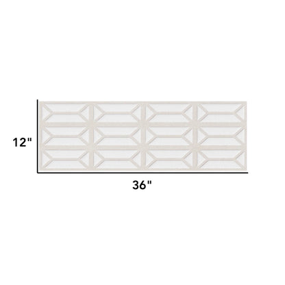 Dimensi | 12"x36" Ceramic Ivory Bevel Deco Wall Tile
