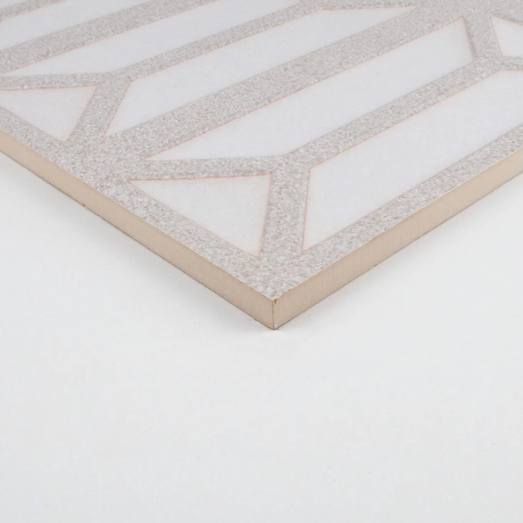 Dimensi | 12"x36" Ceramic Ivory Bevel Deco Wall Tile