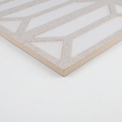 Dimensi | 12"x36" Ceramic Ivory Bevel Deco Wall Tile