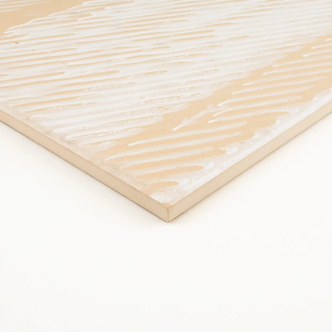 Dimensi | 12"x36" Ceramic Ivory Bevel Deco Wall Tile