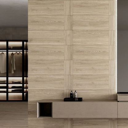 Dimensi | 12"x36" Ceramic Light Oak Liner Deco Wall Tile