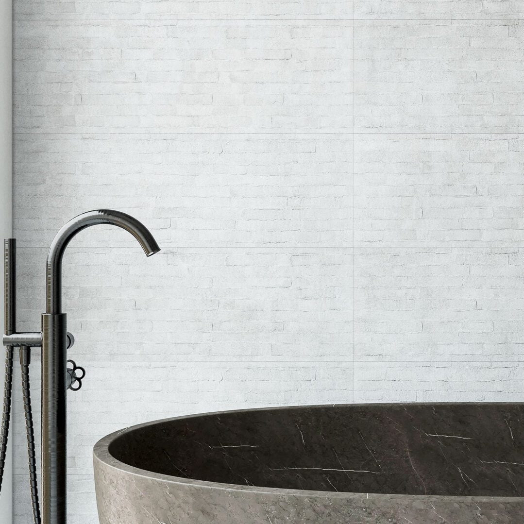 Dimensi | 12"x36" Ceramic Moon Spackle Deco Wall Tile