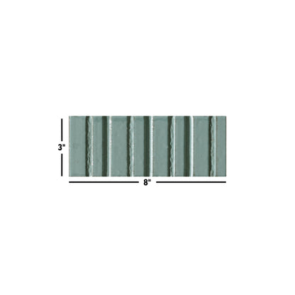 Glazel | 3"x8" Deco Handmade Look Porcelain Wall Tile