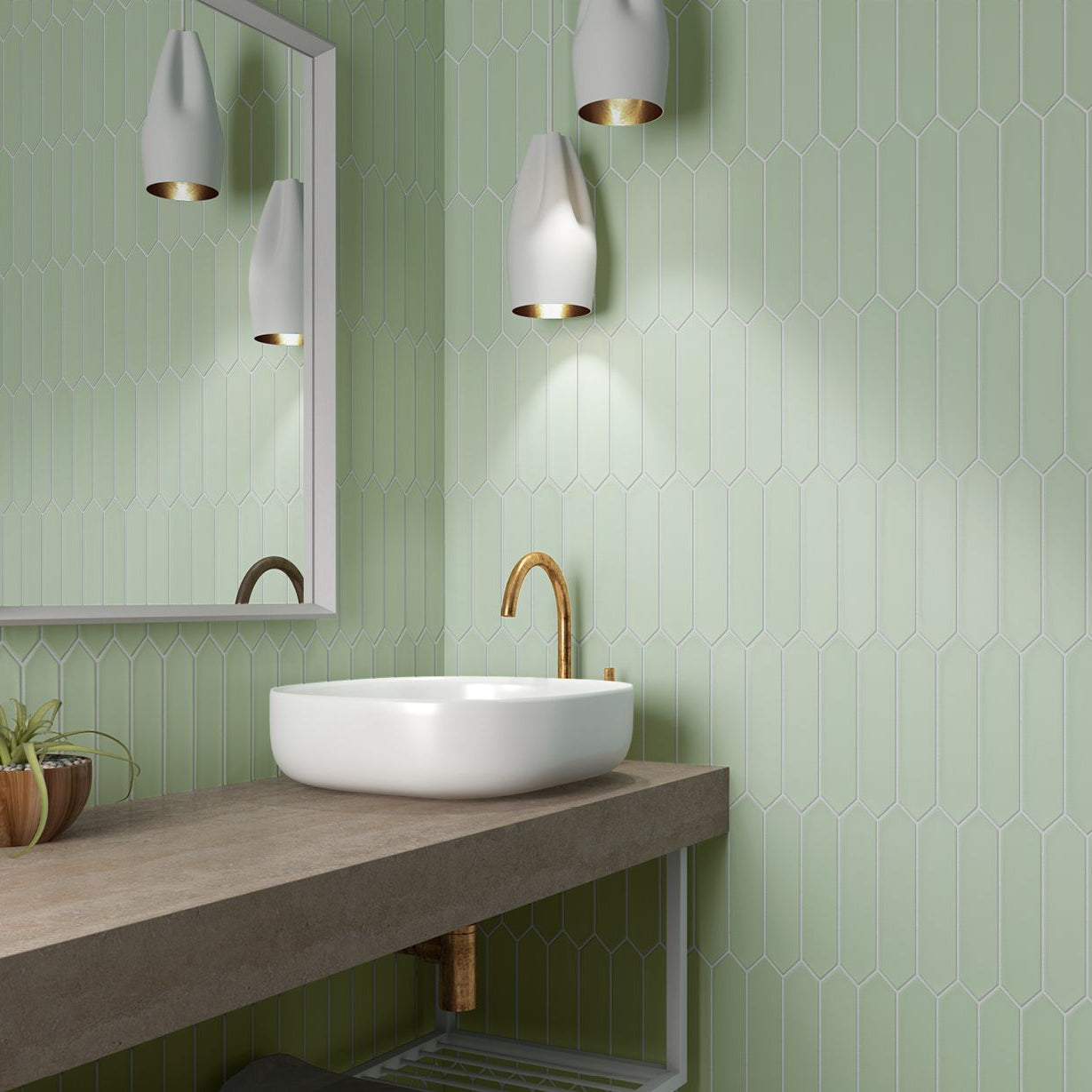 Lanse Picket | 2"x10" Elongated Hex Wall Tile