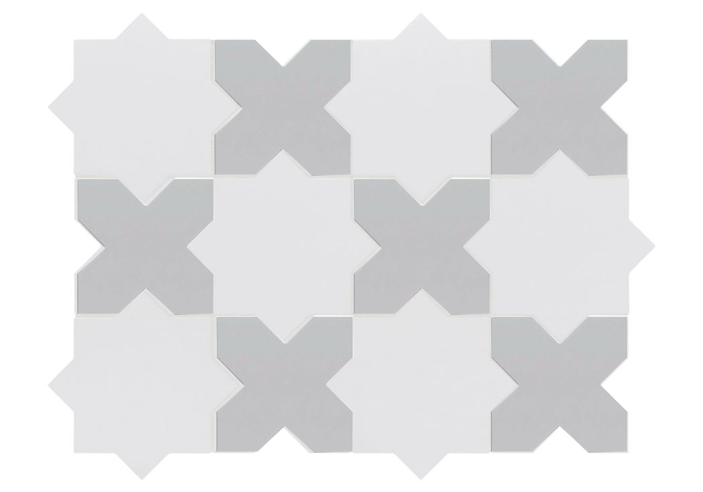 Porto Checker | Porcelain Star+Cross Floor & Wall Tile