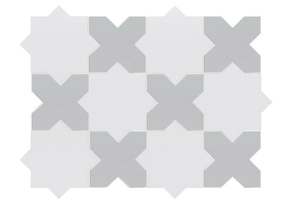 Porto Checker | Porcelain Star+Cross Floor & Wall Tile