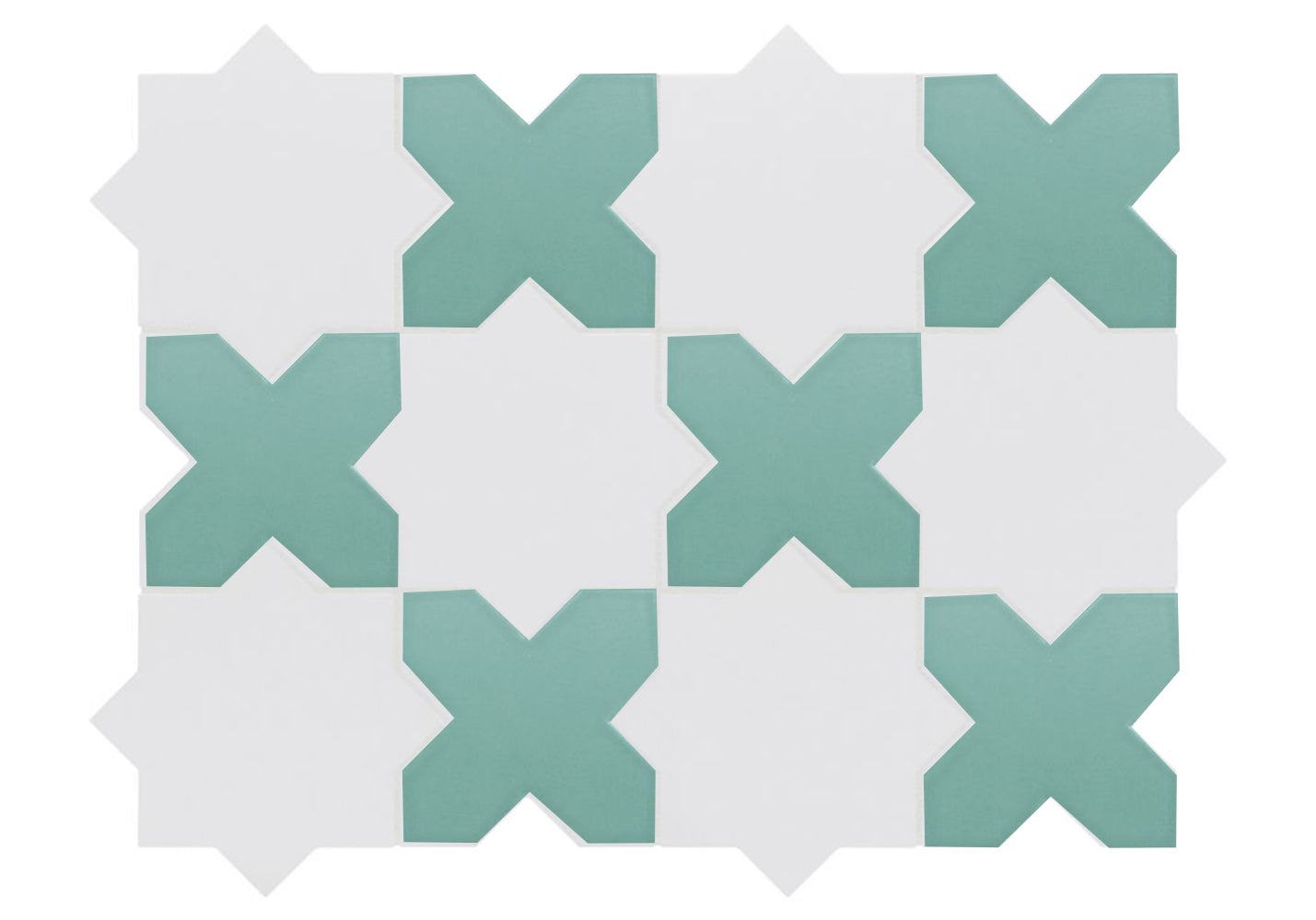 Porto Checker | Porcelain Star+Cross Floor & Wall Tile