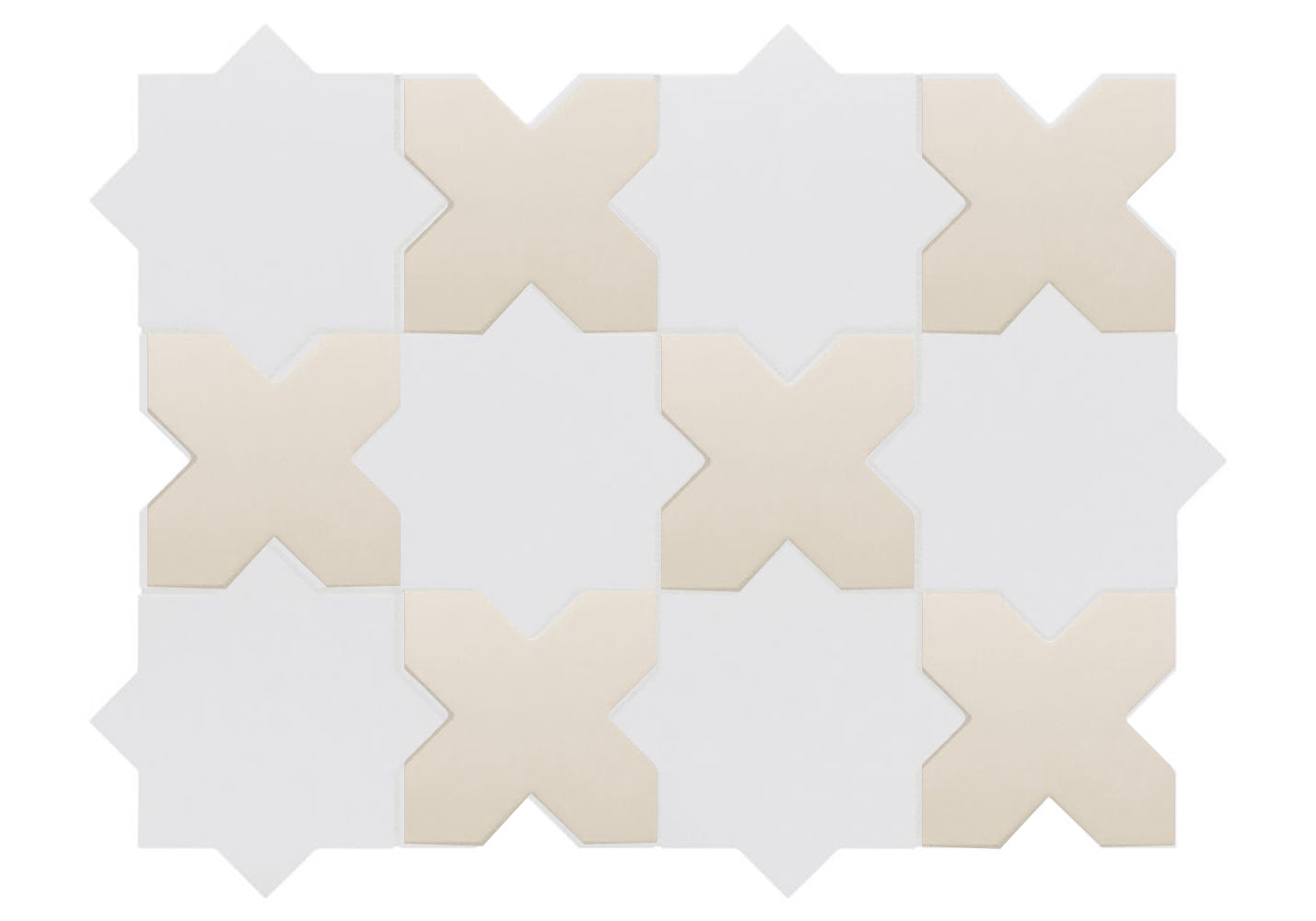 Porto Checker | Porcelain Star+Cross Floor & Wall Tile