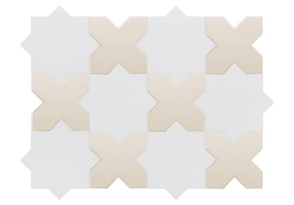 Porto Checker | Porcelain Star+Cross Floor & Wall Tile