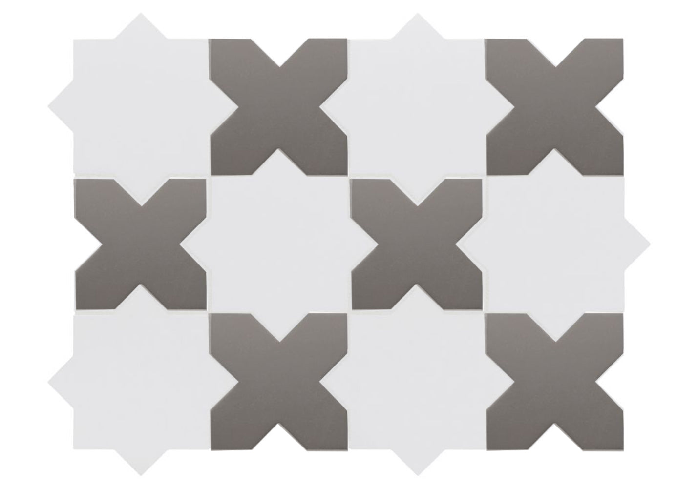 Porto Checker | Porcelain Star+Cross Floor & Wall Tile