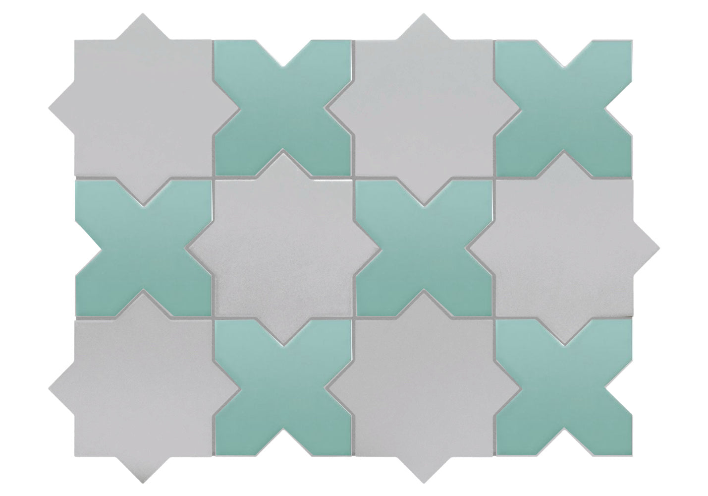 Porto Checker | Porcelain Star+Cross Floor & Wall Tile