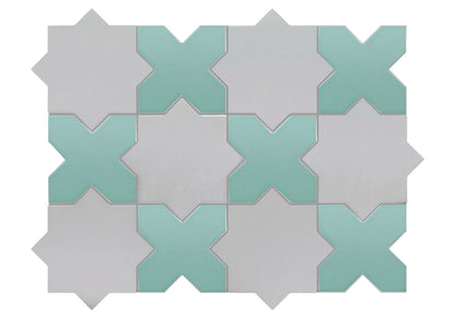 Porto Checker | Porcelain Star+Cross Floor & Wall Tile