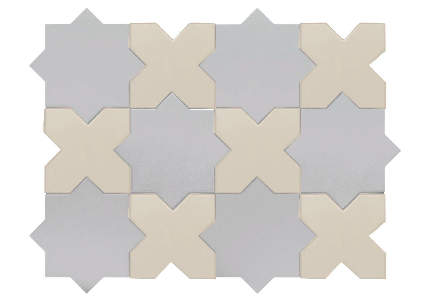 Porto Checker | Porcelain Star+Cross Floor & Wall Tile