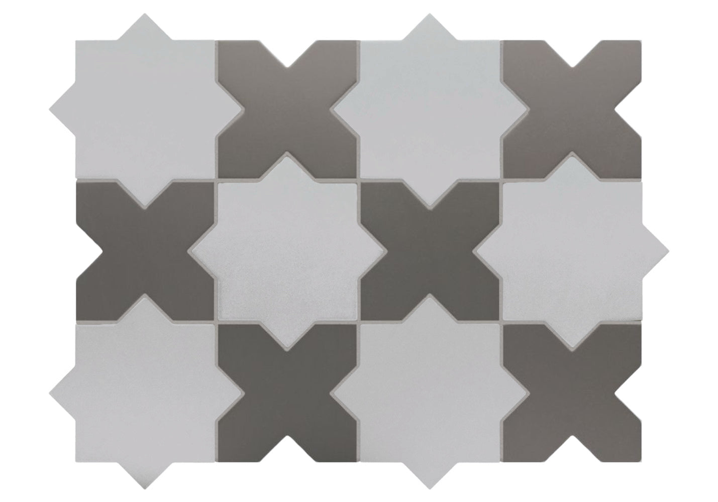 Porto Checker | Porcelain Star+Cross Floor & Wall Tile