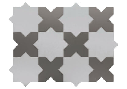 Porto Checker | Porcelain Star+Cross Floor & Wall Tile