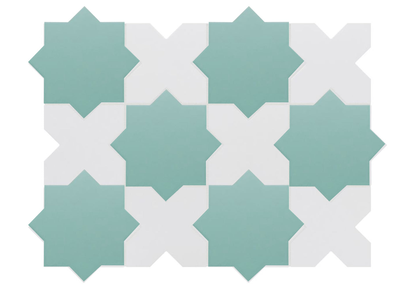 Porto Checker | Porcelain Star+Cross Floor & Wall Tile
