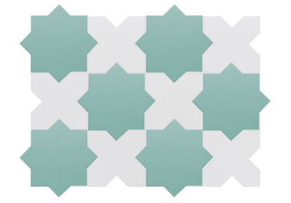 Porto Checker | Porcelain Star+Cross Floor & Wall Tile
