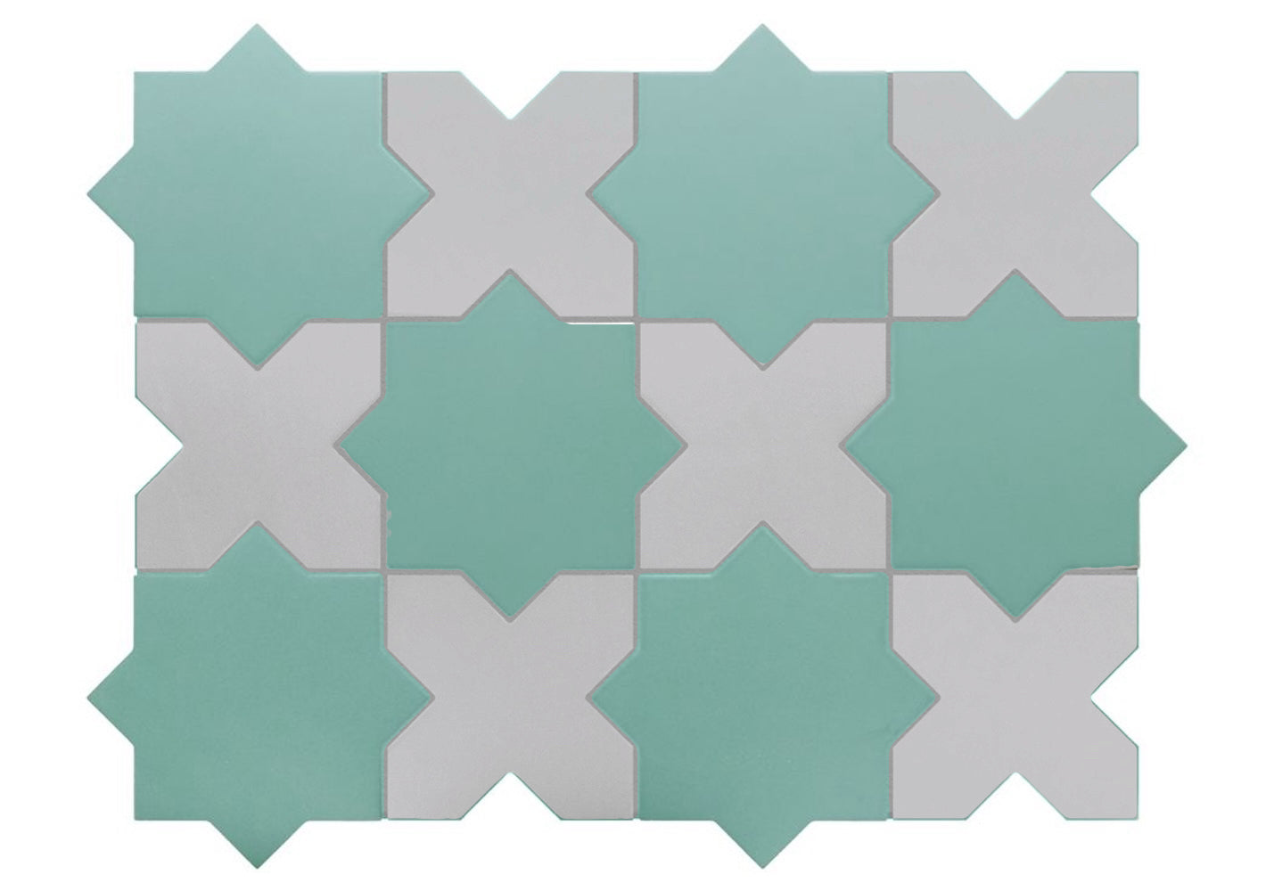 Porto Checker | Porcelain Star+Cross Floor & Wall Tile