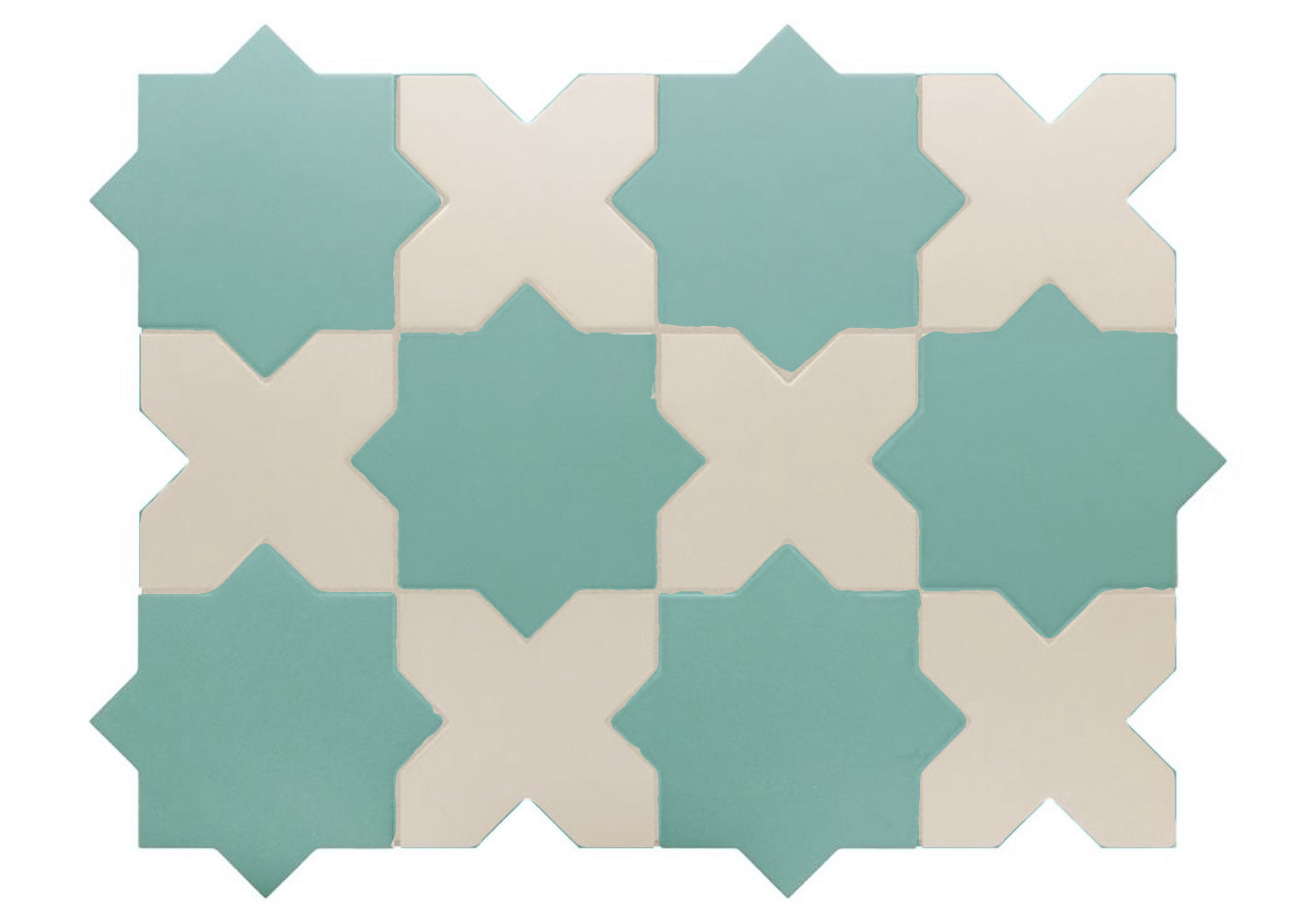 Porto Checker | Porcelain Star+Cross Floor & Wall Tile