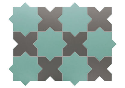 Porto Checker | Porcelain Star+Cross Floor & Wall Tile