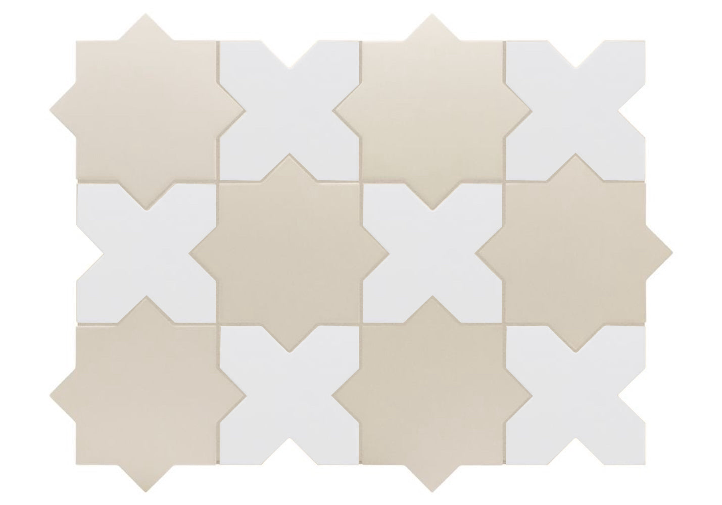 Porto Checker | Porcelain Star+Cross Floor & Wall Tile