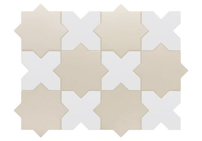 Porto Checker | Porcelain Star+Cross Floor & Wall Tile