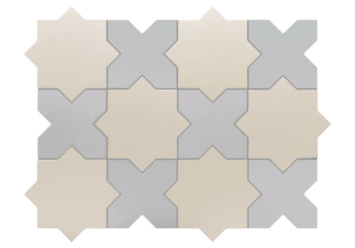 Porto Checker | Porcelain Star+Cross Floor & Wall Tile