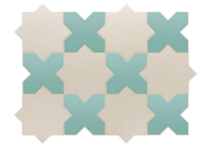 Porto Checker | Porcelain Star+Cross Floor & Wall Tile