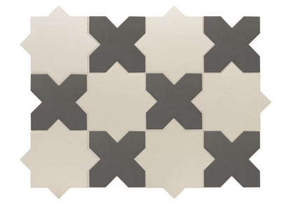 Porto Checker | Porcelain Star+Cross Floor & Wall Tile
