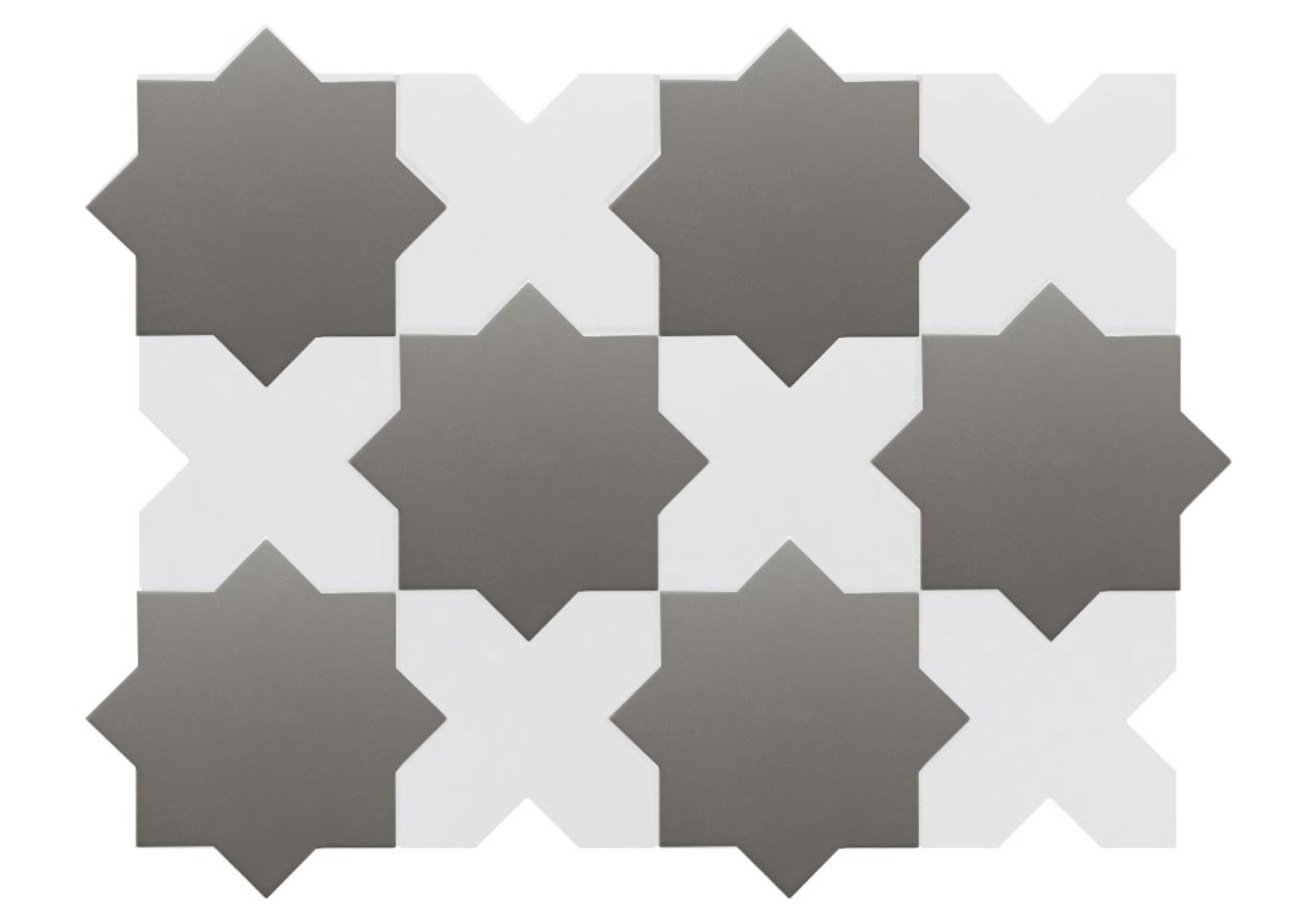 Porto Checker | Porcelain Star+Cross Floor & Wall Tile