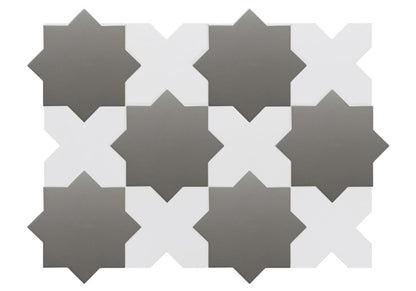 Porto Checker | Porcelain Star+Cross Floor & Wall Tile