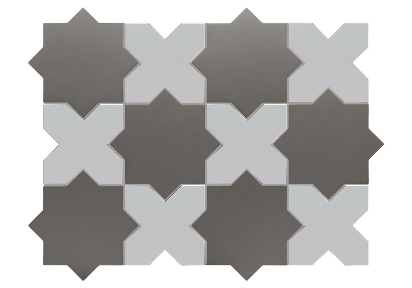 Porto Checker | Porcelain Star+Cross Floor & Wall Tile