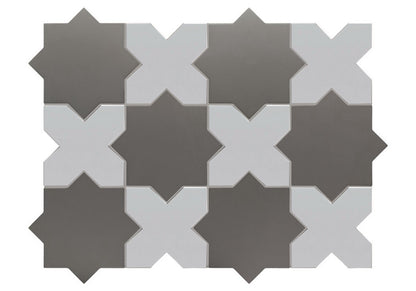 Porto Checker | Porcelain Star+Cross Floor & Wall Tile