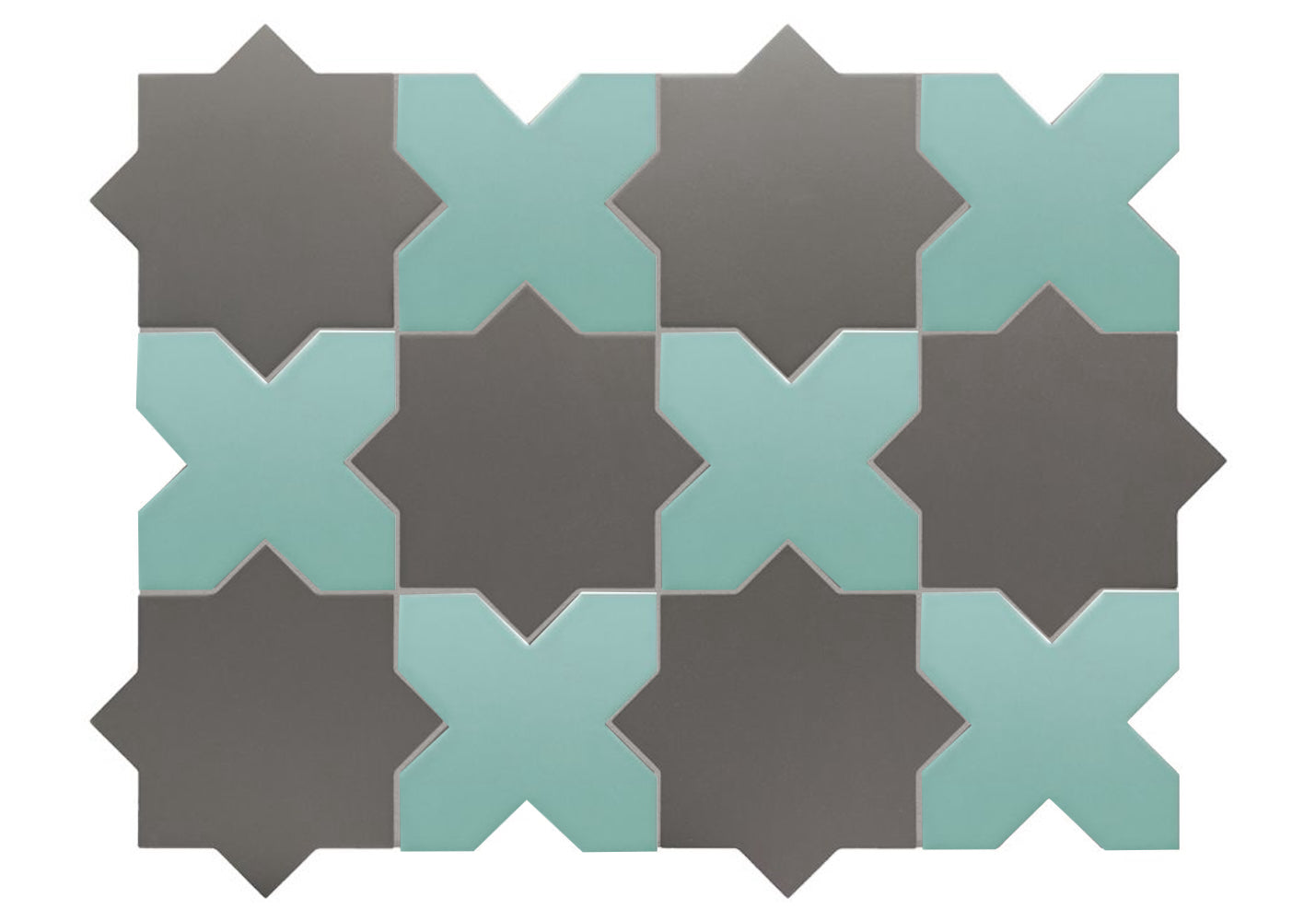 Porto Checker | Porcelain Star+Cross Floor & Wall Tile
