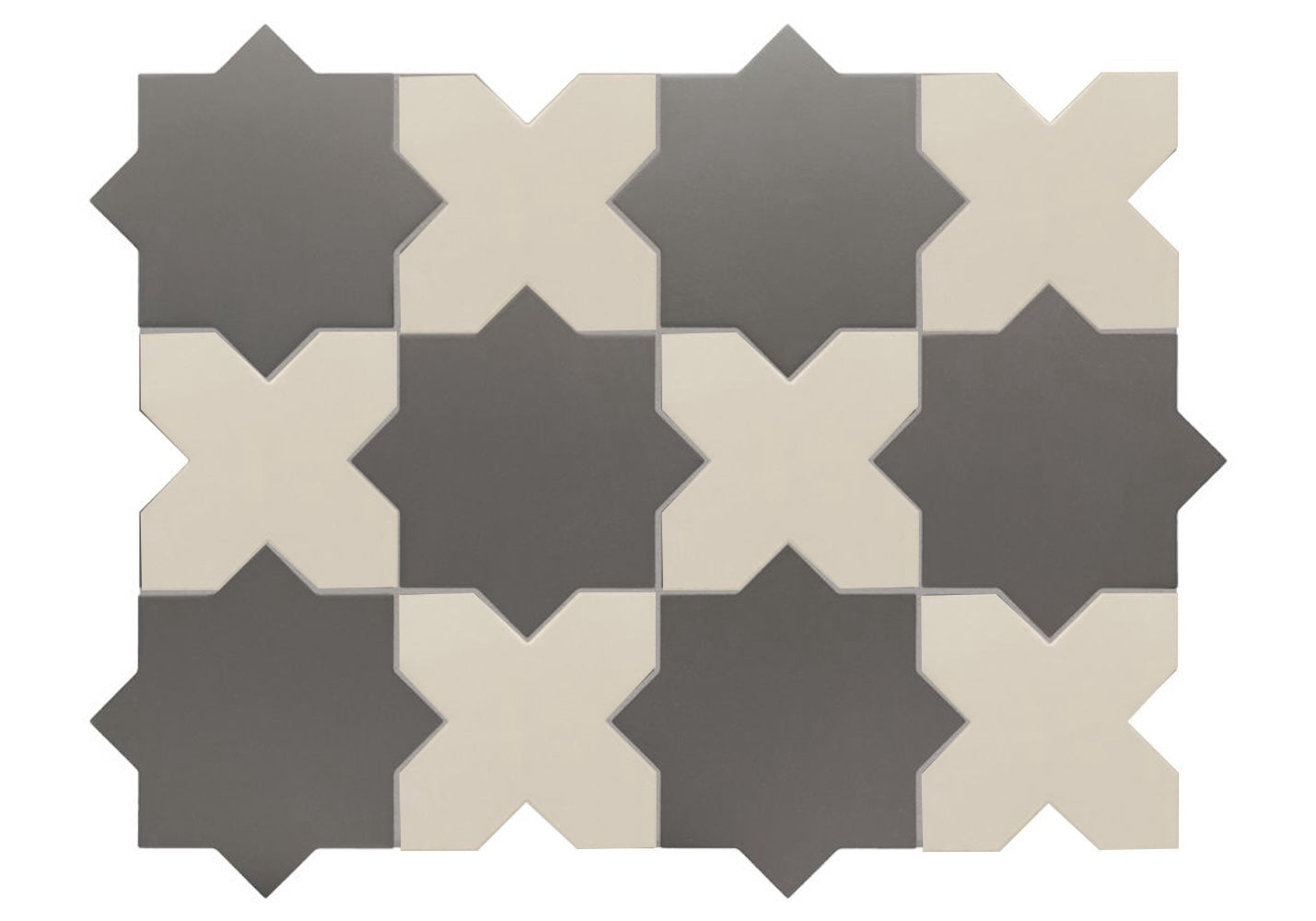 Porto Checker | Porcelain Star+Cross Floor & Wall Tile