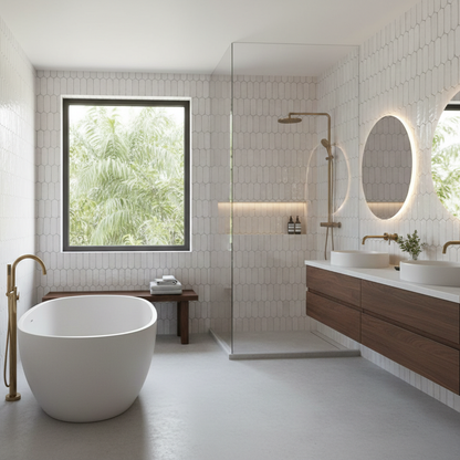 Zellige Moderne | 2"x6" Oval Terracotta Wall Tile