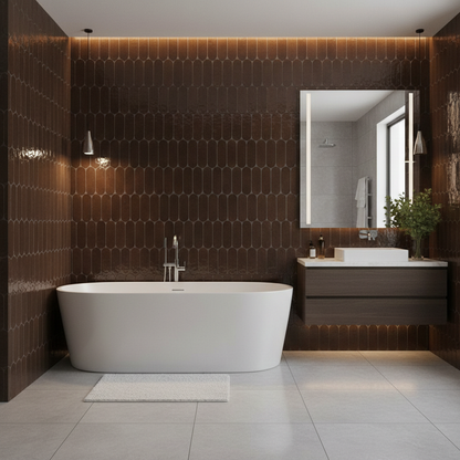 Zellige Moderne | 2"x6" Oval Terracotta Wall Tile
