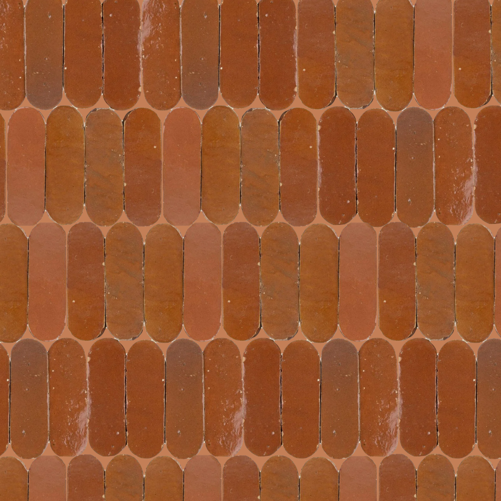Zellige Moderne | 2"x6" Oval Terracotta Wall Tile