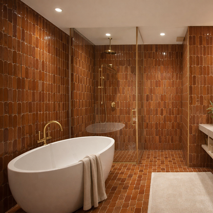 Zellige Moderne | 2"x6" Oval Terracotta Wall Tile